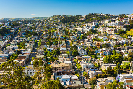 从 San Francisco 加州电晕高地公园视图