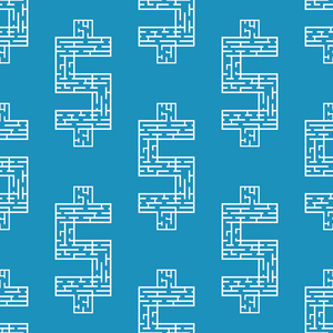 矢量图的迷宫美元迷宫平面样式