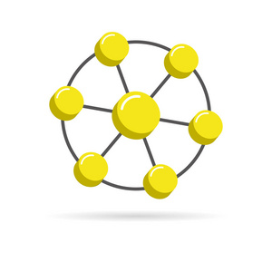 网络3d 符号, 矢量插图