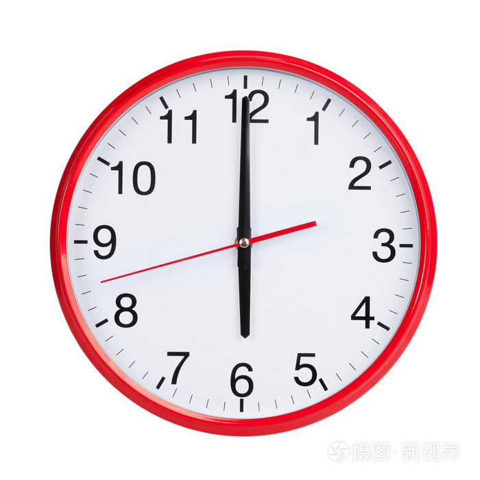 圆形表盘上六个小时