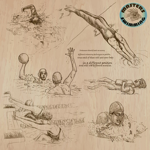 海豚式打腿游泳-手绘矢量包照片