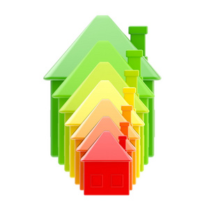 能源效率作为房子的条形图图片