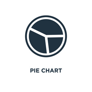 饼图图标。黑色填充矢量图。白色背景上的饼图符号。可用于网络和移动