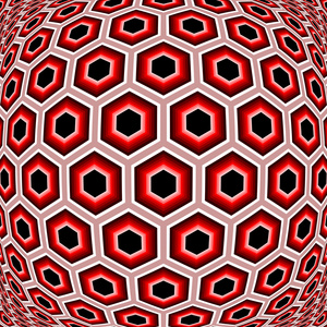 设计扭曲的六角形几何图案照片