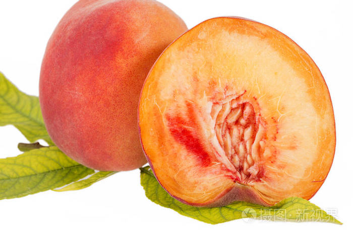 白底桃鲜果, 全半照片-正版商用图片0axi79-摄图新视界