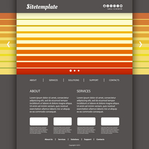 具有彩色条纹的头设计网站模板