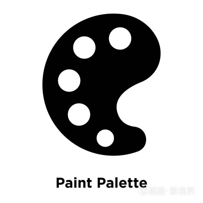 颜料调色板图标矢量隔离在白色背景, 标志概念的颜料