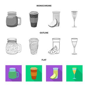 饮料和酒吧标志的向量例证。集合饮料和党股票向量例证