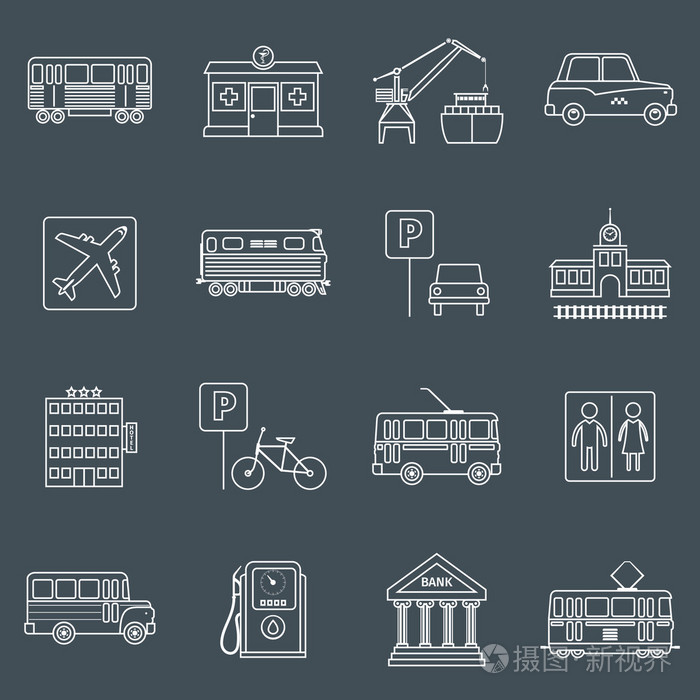 城市基础设施图标概述