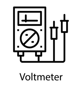 测量电流描述电压表的装置图标