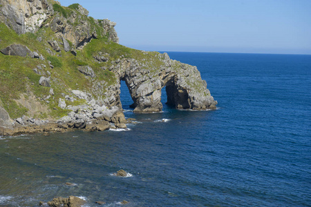 圣胡安 Gaztelugatxe 海岛看法, 巴斯克国家, 历史海岛与教堂在北部西班牙