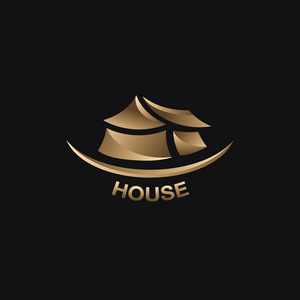 房子抽象房地产 logo 设计模板