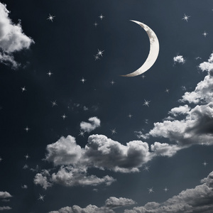 傍晚的天空的月亮图片