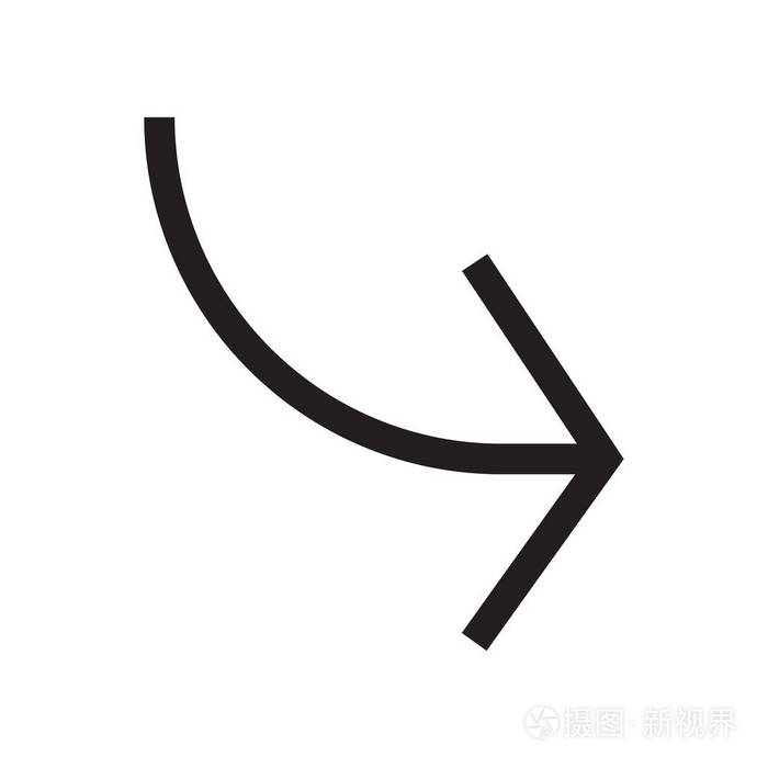 白色backgr上的右箭头图标矢量符号和符号