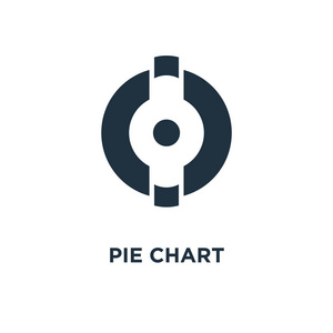 饼图图标。黑色填充矢量图。白色背景上的饼图符号。可用于网络和移动