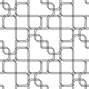 黑色和白色几何无缝模式与线和圆 c