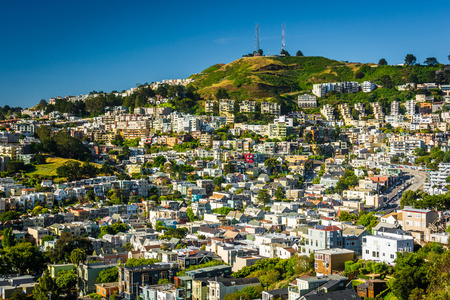 从 San Francisco 加州电晕高地公园视图