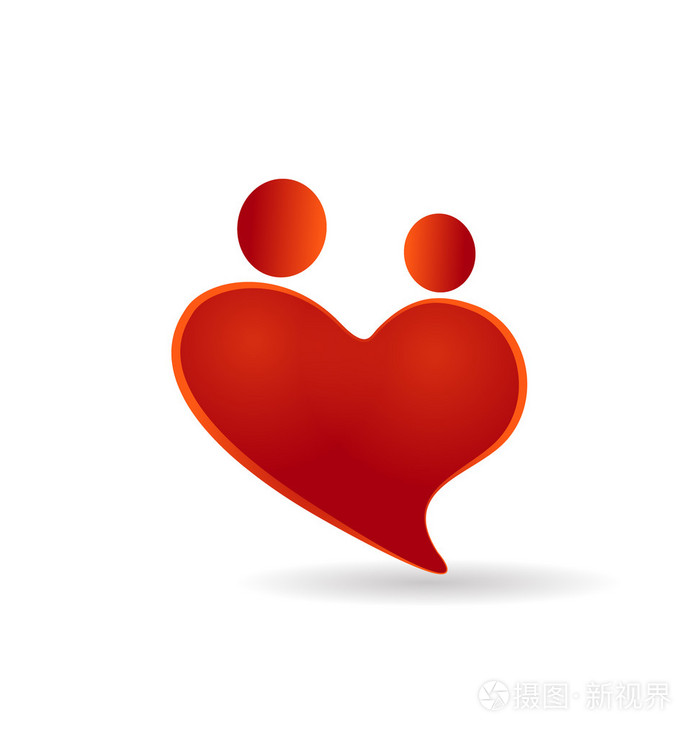 夫妇在心型符号图标矢量图标