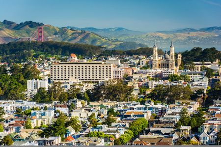 从坦克山公园，在 San Francisco，加州的视图