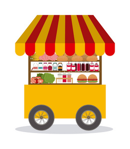 肯德基门店插画-肯德基门店手绘-肯德基门店卡通图-摄图新视界