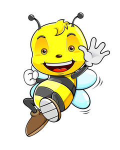 蜜蜜蜂性格微笑挥手