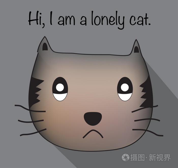 郁闷的猫猫脸情绪猫矢量猫卡通