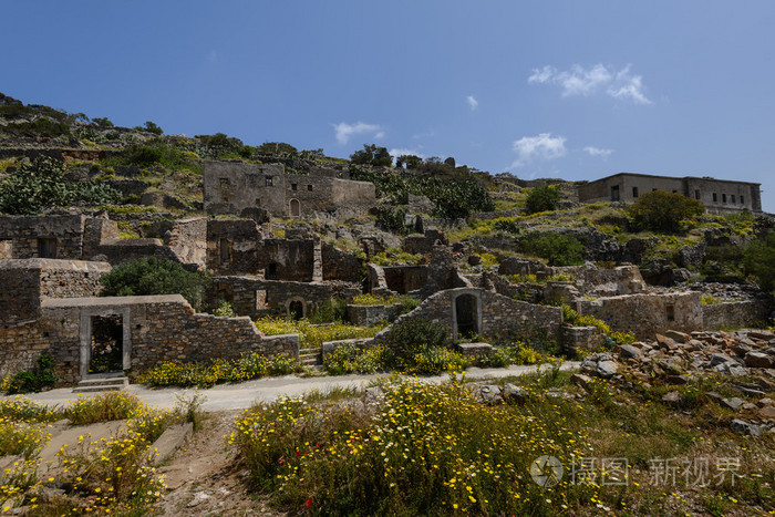 在希腊克里特岛的麻风岛