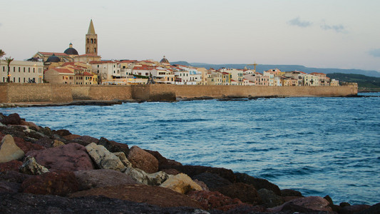 旧城区的阿尔盖罗 撒丁岛岛 意大利