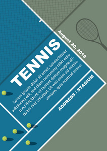 网球锦标赛海报设计。矢量模板