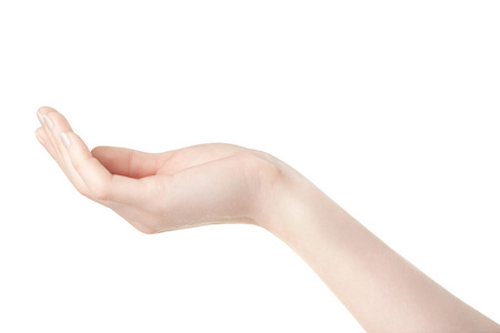 女人空着手张开手掌照片