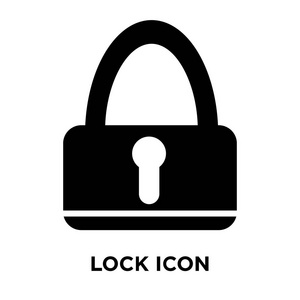 锁定图标矢量隔离在白色背景上, 标志概念的锁定标志上透明背景, 实心黑色符号