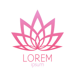 美丽的粉红色莲花花 logo 标志照片
