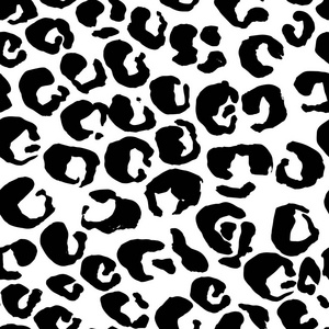 黑白无缝动物无缝的黑白豹纹图案.动物皮肤的质感.矢量插图照片