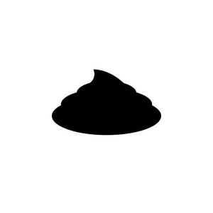 简单的粪便图标。黑色的船尾 simbol。Fecals 标志