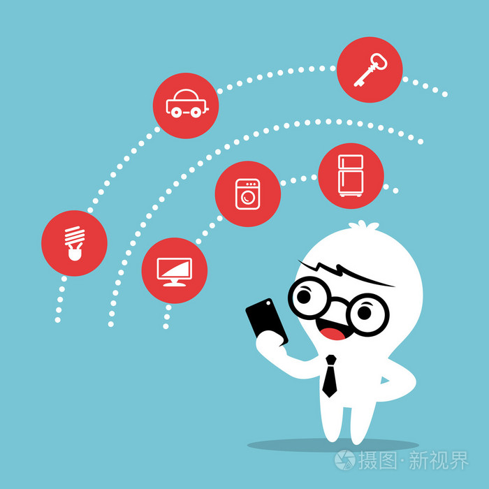 互联网的东西卡通插图