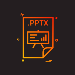 Pptx 应用程序下载文件文件格式图标矢量设计