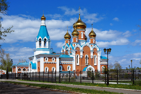 共青团团以利亚教堂在共青城阿穆尔,俄罗斯先知照片