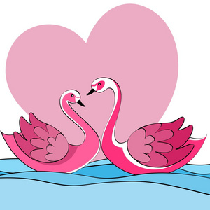 两只天鹅两只天鹅两只天鹅抽象的心两只可爱的天鹅两只天鹅卡通情侣天
