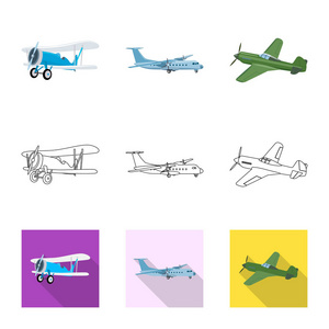 平面和交通标志的矢量设计。飞机和天空股票矢量图的采集
