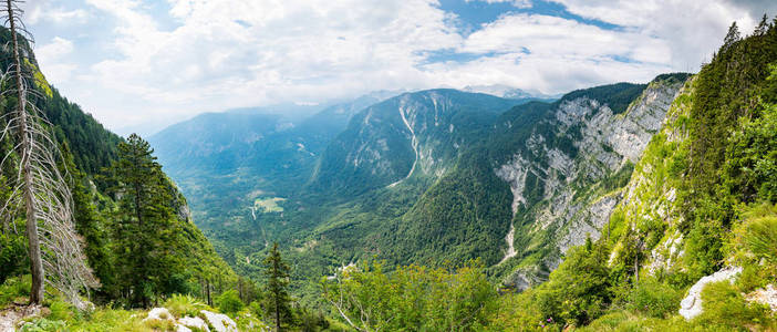 斯洛文尼亚山, 朱利安阿尔卑斯。Triglav 国家公园的大山景观。旅游路线和徒步旅行