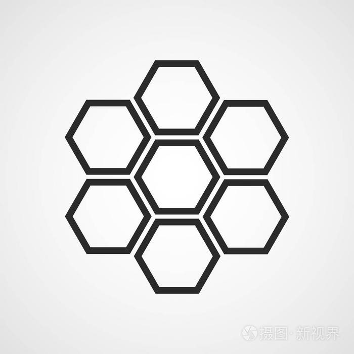 孤立的扁平蜂窝图标插画-正版商用图片0b0dqs-摄图新视界