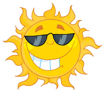 戴着墨镜的酷太阳照片