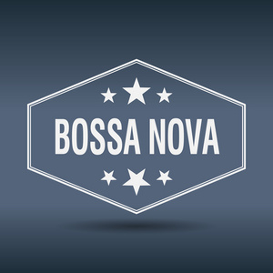 bossa nova 六角形白色老式复古风格标签