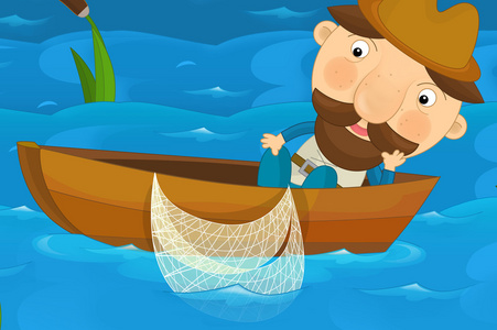 卡通人物渔夫照片