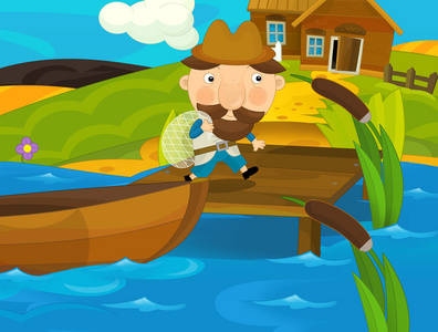 渔夫卡通图片-渔夫卡通素材-渔夫卡通插画-摄图新视界