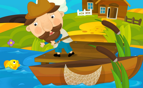 渔夫卡通图片-渔夫卡通素材-渔夫卡通插画-摄图新视界