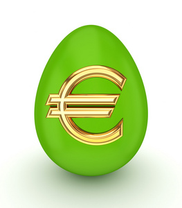 绿色蛋黄金欧元符号