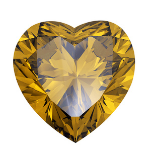心形钻石被隔绝.黄晶照片