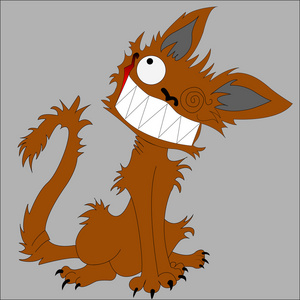 棍子图象形图标有趣的疯猫疯狂的旱獭和猫鼬,可爱的卡通动物复古香椿