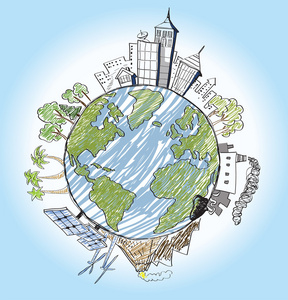 手绘的地球照片